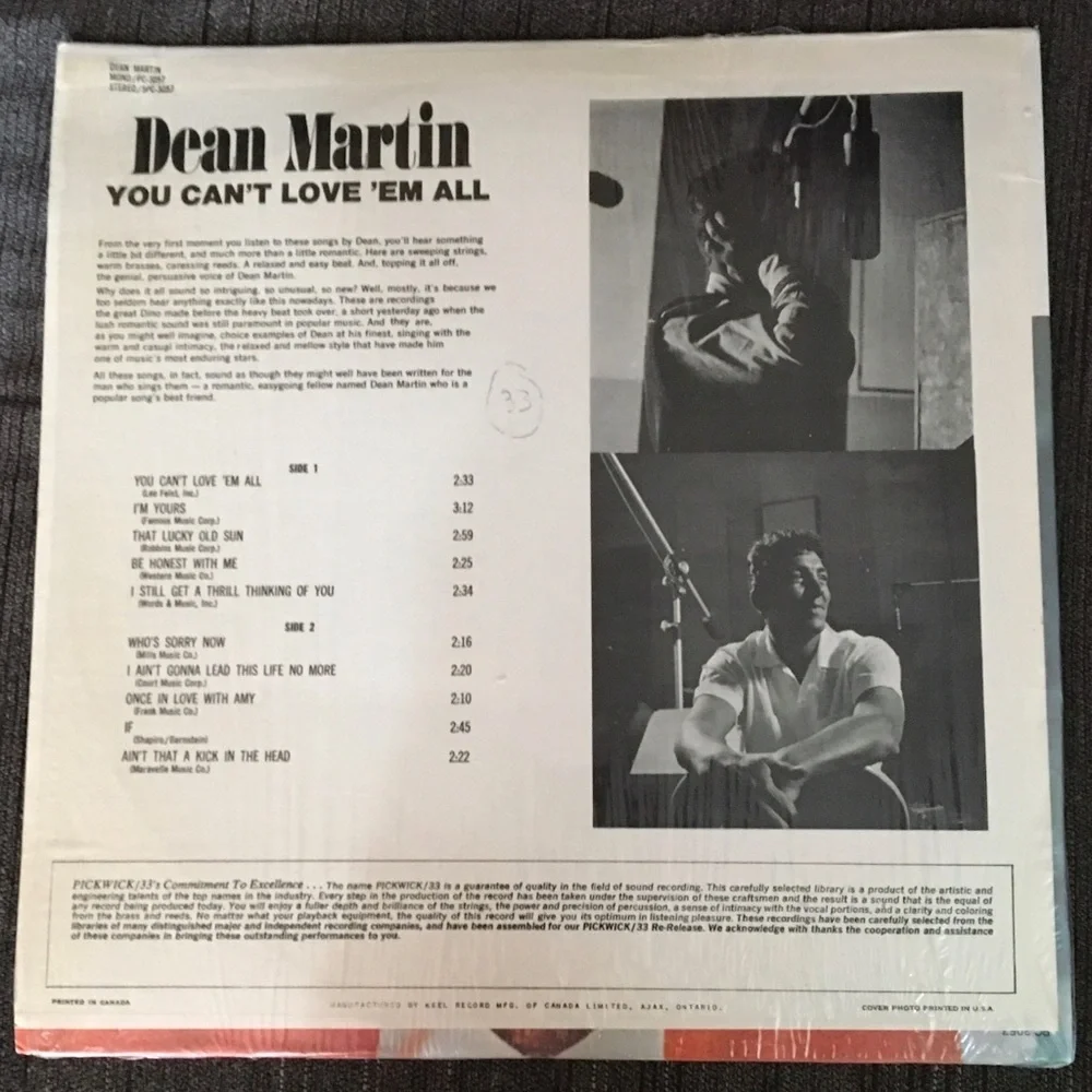 Dean Martin Vinyl Record with Cover - Picture 3 of 3